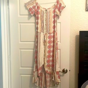 Boho Midi Length High Low Hem Dress American Rag Size Small